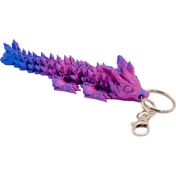 Kryształowy Smok 3D Wolf – purpurowo-niebieski brelok - 13 cm