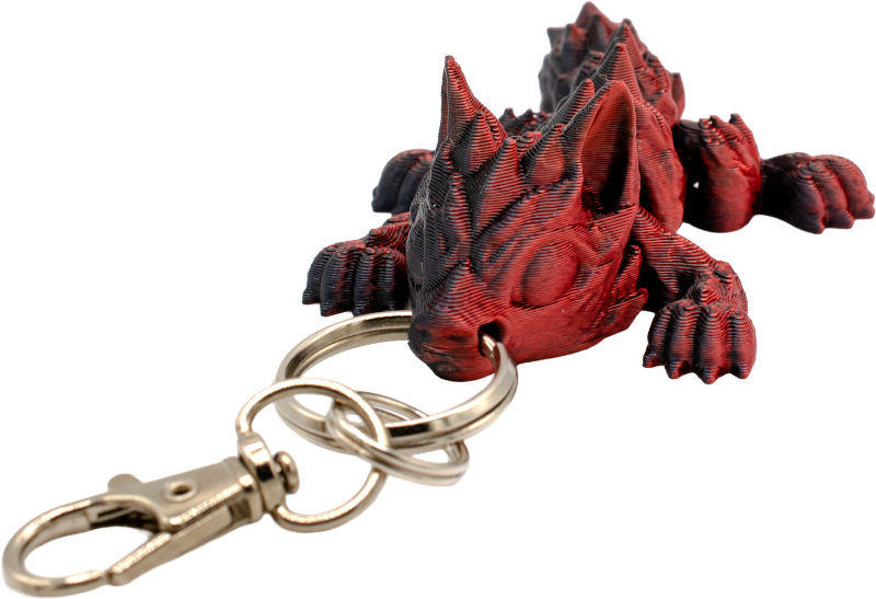 Smok 3D Tiny 8cm brelok Red Black