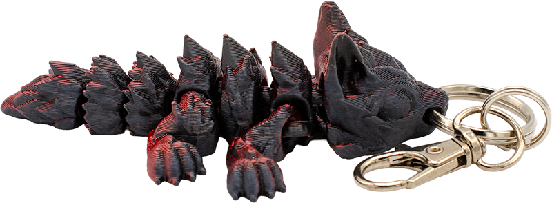 Smok 3D Tiny 8cm brelok Red Black