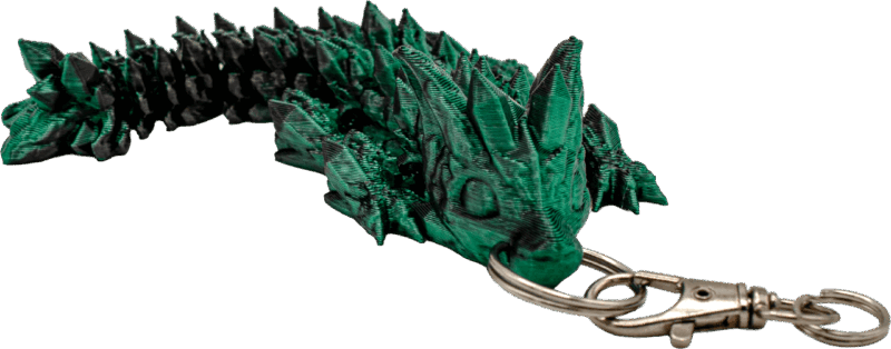 Kryształowy Smok 3D Tiny zielono czarny 8 cm