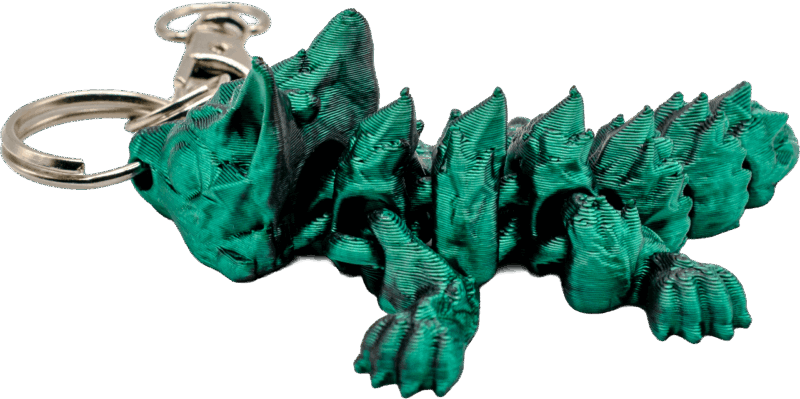 Kryształowy Smok 3D Tiny zielono czarny 8 cm