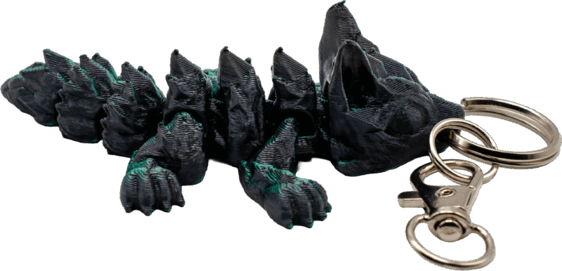 Kryształowy Smok 3D Tiny zielono czarny 8 cm